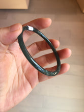 Load image into Gallery viewer, 59.5mm Certified Type A 100% Natural dark green/blue/gray with Guatemala slim round cut Jadeite bangle BG201-8853
