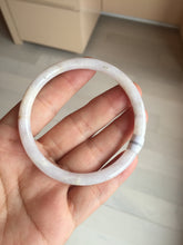 Load image into Gallery viewer, 54.8mm 100% natural Type A light purple white slim round cut jadeite jade bangle BM73
