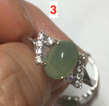 Load image into Gallery viewer, 100% natural type A icy watery green dark green four-prong jadeite jade ring group BP145
