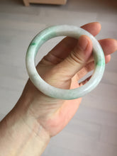 Load image into Gallery viewer, Shopify only. 55.7mm certified 100% natural icy watery light white/sunny green jadeite jade bangle BN73-9363
