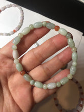 Load image into Gallery viewer, 100% natural type A icy watery light purple/green/white jadeite jade bead bracelet BK109
