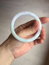 Load image into Gallery viewer, 53.5mm Certified type A 100% Natural light green purple yellow(FU LU SHOU) slim round cut Jadeite bangle PB183-9120
