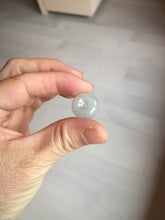 Load image into Gallery viewer, 15.7mm Type A 100% Natural green/gray Jadeite Jade Safety Guardian Button donuts Pendant PC112
