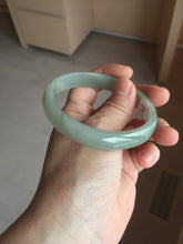 Load image into Gallery viewer, 59.4mm Certified Type A 100% Natural oily dark green gray Jadeite Jade bangle AJ76-8580
