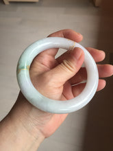 Load image into Gallery viewer, 59.2mm Certified 100% Natural type A light green/purple carved and golden-painted chubby round cut Jadeite Jade bangle PA174-(8571)
