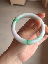 Load image into Gallery viewer, 卖了  57mm certified Type A 100% Natural sunny green/purple/white(白底青) Jadeite Jade bangle BF138-4073
