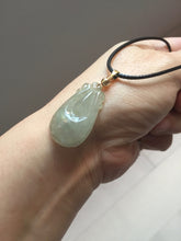 Load image into Gallery viewer, 100% Natural type A icy watery light green/gray Jadeite Jade seashell (福贝)  pendant F150
