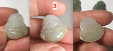 Load image into Gallery viewer, 100% Natural type A icy watery dark green/light green/yellow/white small happy Buddha (拇指佛) jadeite Jade pendant group AU18
