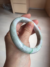 Load image into Gallery viewer, 58.5mm Certified Type A 100% Natural light green/sunny green/brown/black/purple(Rocky Mountain Dusk) chubby Jadeite bangle PD89-1092
