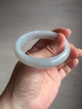 Load image into Gallery viewer, 47mm certified 100% natural Type A icy watery light green white oval jadeite jade bangle AU43-8151
