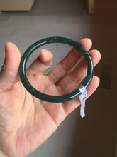 Load image into Gallery viewer, 59.8mm Certified Type A 100% Natural light green/blue/gray Guatemala slim round cut Jadeite bangle BP208-1019

