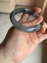 Load image into Gallery viewer, 52.4mm Certified 100% natural Type A black/white oval jadeite jade bangle AF93-2676
