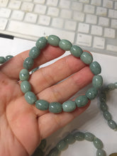 Load image into Gallery viewer, 9.8x8mm 100% natural type A light green blue olive(Lulutong) jadeite beads bracelet group Bp188
