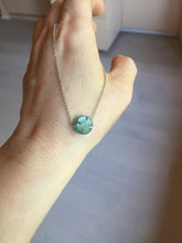 Load image into Gallery viewer, 10-10.5mm 100% natural type A icy watery dark green blue gray four-leaf clover Guatemala jadeite jade pendants PC10
