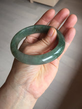 Load image into Gallery viewer, 57.5mm Certified 100% natural Type A icy watery oily dark green/gray(老油青) jadeite jade bangle PB160-0372
