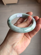 Load image into Gallery viewer, 59mm Certified Type A 100% Natural dark green/white/black Jadeite Jade bangle PA37-4165

