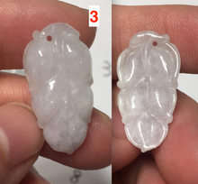 Load image into Gallery viewer, 100% natural type A icy watery white purple green jadeite jade  leaf pendant group F157
