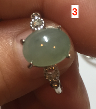 Load image into Gallery viewer, 100% natural type A icy watery green dark green four-prong jadeite jade ring group BP144
