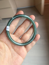 Load image into Gallery viewer, 56.2mm Certified Type A 100% Natural icy watery dark green/blue/gray/black slim round cut Guatemala Jadeite bangle BP30-7049
