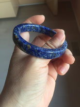 Load image into Gallery viewer, 52.9mm 100% natural blue/white/brown Starry Night Over the Rhône Lapis Lazuli (青金石) square bangle SY112
