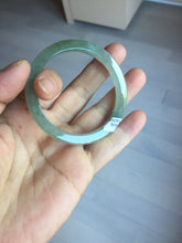 Load image into Gallery viewer, 47mm certified 100% natural type A icy watery oily dark green/gray(老油青) square style jadeite bangle PD27-5818
