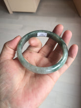 Load image into Gallery viewer, 60.5mm Certified Type A 100% Natural dark green/gray Jadeite Jade bangle S88-7057
