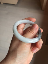Load image into Gallery viewer, 51.5mm certified Type A 100% Natural black white light green (WuJi) Half Mountain, Half Water(半山半水) Jadeite Jade bangle PB158-5849
