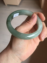Load image into Gallery viewer, 57.5mm Certified 100% natural Type A icy watery oily dark green/gray(油青) jadeite jade bangle PC119-0352
