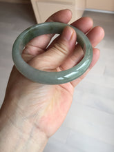 Load image into Gallery viewer, 55.8mm Certified 100% natural Type A oily dark green/gray/black jadeite jade bangle BN32-8086
