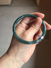 Load image into Gallery viewer, 59mm Certified Type A 100% Natural light green/blue/gray Guatemala slim round cut Jadeite bangle BP211-1014
