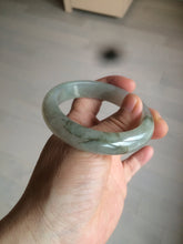 Load image into Gallery viewer, 53.5mm certified 100% natural Type A icy watery green/gray jadeite jade bangle AF86-0223
