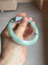 Load image into Gallery viewer, 59mm Certified Type A 100% Natural icy watery light green dark green Jadeite Jade bangle BP37-8908
