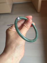 Load image into Gallery viewer, 57.3mm Certified Type A 100% Natural light green/blue/gray Guatemala slim round cut Jadeite bangle BP205-1023
