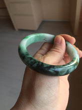 Load image into Gallery viewer, 56mm certified Type A 100% Natural sunny green/dark green/jungle green/light purple Jadeite Jade bangle AQ85-7885
