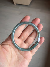 Load image into Gallery viewer, 53.5mm Certified Type A 100% Natural light green/blue slim round cut Guatemala Jadeite bangle PB128-1480
