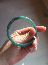Load image into Gallery viewer, 54mm Certified Type A 100% Natural dark green/blue/gray with Guatemala slim round cut Jadeite bangle BG199-8829
