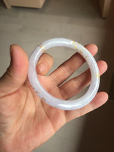 Load image into Gallery viewer, 56mm 100% Natural type A light purple white carved and golden-painted round cut Jadeite Jade bangle PA175-9116
