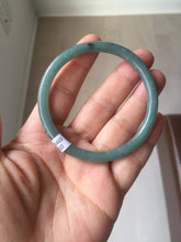 Load image into Gallery viewer, 55mm Certified Type A 100% Natural light green/blue slim round cut Guatemala Jadeite bangle BS59-4622
