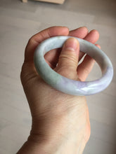 Load image into Gallery viewer, 57.8mm 100% natural certified light green purple yellow(FU LU SHOU) jadeite jade bangle N38-7344
