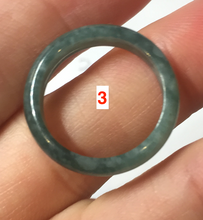 Load image into Gallery viewer, 100% natural type A icy watery light green/blue/gray  Guatemala jadeite jade band ring R118
