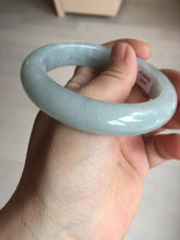 Load image into Gallery viewer, 56.3mm certified 100% natural type A icy watery white light green chubby jadeite jade bangle AH97-0549
