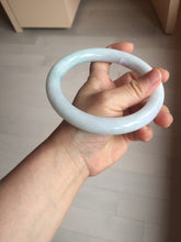 Load image into Gallery viewer, 74.5mm certified Type A 100% Natural light green white round cut plus size Jadeite Jade bangle BP171-1257

