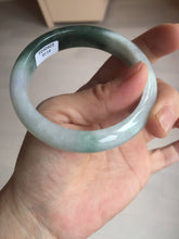 Load image into Gallery viewer, 54.5mm certified 100% natural icy watery oily dark green purple jadeite jade bangle B111-9119
