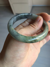 Load image into Gallery viewer, 49mm certified Type A 100% Natural icy watery yellow black(WuJi) oval Jadeite Jade bangle BM113-2674
