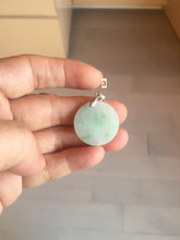 Load image into Gallery viewer, 100% Natural type A sunny green/yellow round Jadeite Jade safe and sound pendant group BL145
