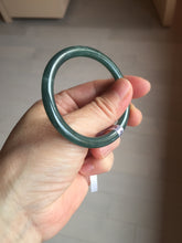 Load image into Gallery viewer, 50.5mm Certified Type A 100% Natural dark green/blue/gray Guatemala slim round cut oval Jadeite bangle BP196-2470
