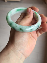 Load image into Gallery viewer, 58mm Certified Type A 100% Natural sunny green/white Jadeite Jade bangle BN16-7069
