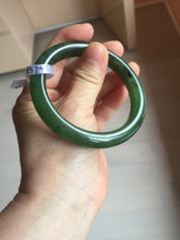Load image into Gallery viewer, 57mm certified 100% Natural dark green black (碧玉) nephrite Jade bangle HT109-1574
