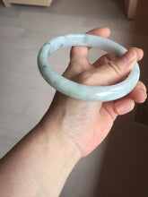 Load image into Gallery viewer, 74.4mm certified Type A 100% Natural light green white round cut plus size Jadeite Jade bangle BP173-1261
