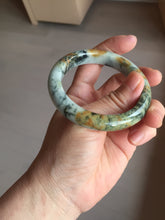 Load image into Gallery viewer, 53.2mm Certified type A 100% Natural green/yellow/brown autumn forest Jadeite bangle PD183-5698
